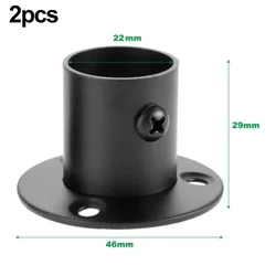 2pcs Stainless Steel Flange Seat Supports Wardrobe Curtain Cloth Rod Round Tube Seat Bracket Household Furniture Hardware Holder