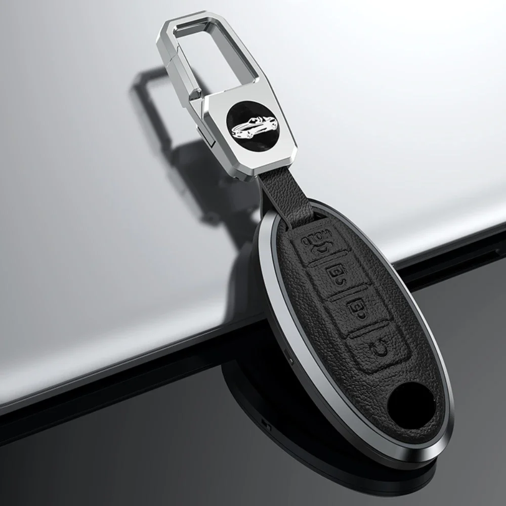 Alloy Leather Car Remote Key Case Cover Shell Nissan Qashqai X-Trail T31 g T32 Juke J10 J11 Kicks Tiida Pathfinder Note Infiniti