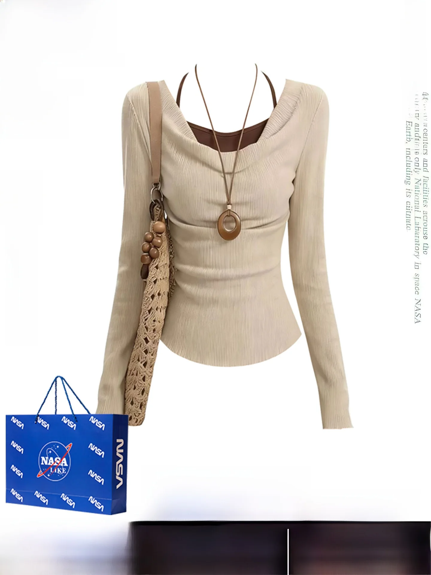 

Женская футболка с длинным рукавом для похудения, весенняя коллекция, с цветными блоками, повседневная, базовая, для ношения под одеждой, в стиле Ele Girl, имитация двухслойности