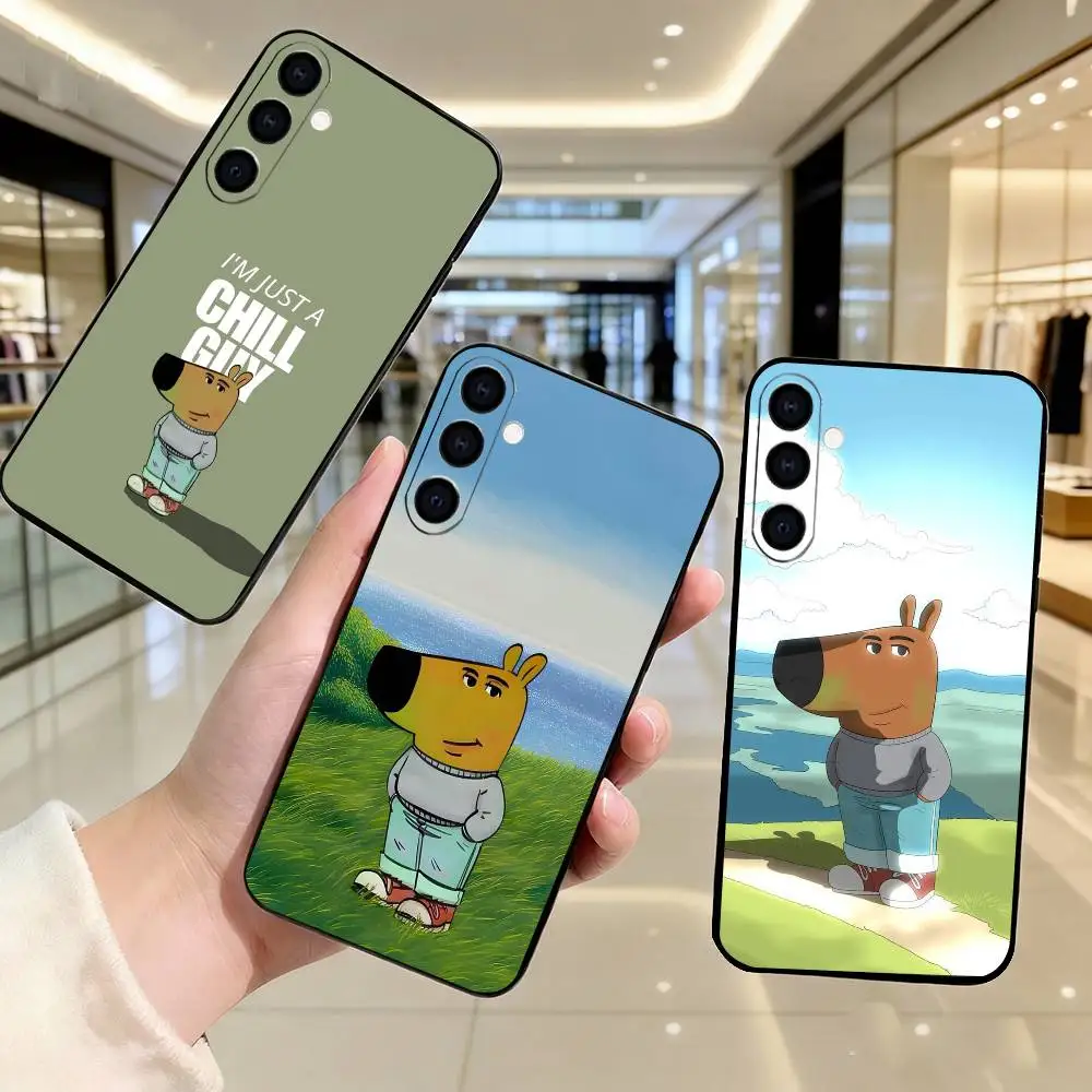 Calm C-Chill Guy CG Phone Case For Samsung Galaxy A73,A72,A71,A70,A53,A52,A51,Soft Silicone Black Cover