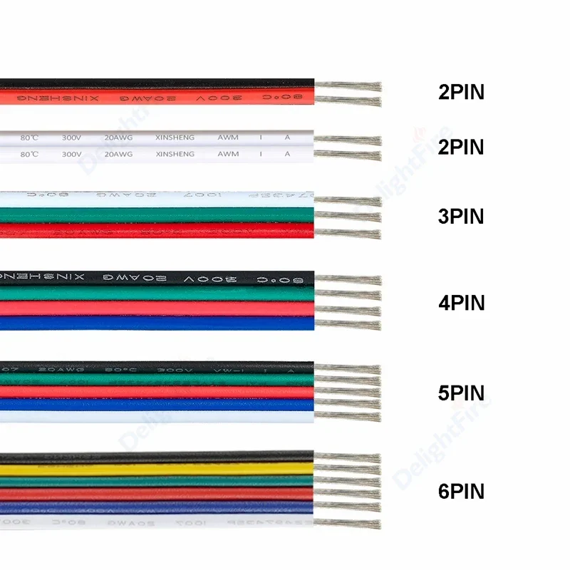 Electrical Wire 2/3/4/5/6Pin LED Cable RGB Extension Cable For Led Light Strip WS2811 WS2812 Light SM JST Connectors Solar Panel