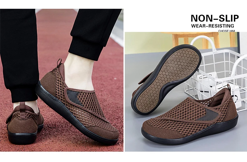 Neue Modische Herren-Sneaker Atmungsaktive Paar-Schuhe mit Breiter Zehenbox Barfußschuhe Bequeme Diabetiker-Schuhe Mesh Herren Freizeitschuhe zum Gehen – Detail 17