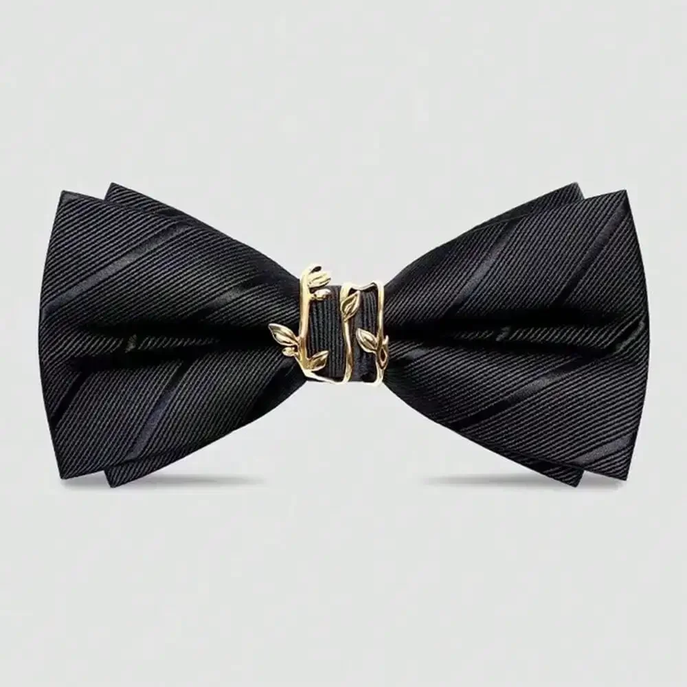 

1pc Fashionable Men Metal Tree Branch Design Bow Tie, Suitable For Groom Wedding, Party And Formal Occasion Suit Accessories Striped Black Bow Tie Street