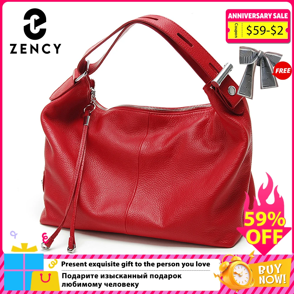 

Zency Beige Bag 100% Genuine Leather OL Style Women Tote Bag Fashion Lady Shoulder Bags Classic Handbag Satchel Crossbody Purse