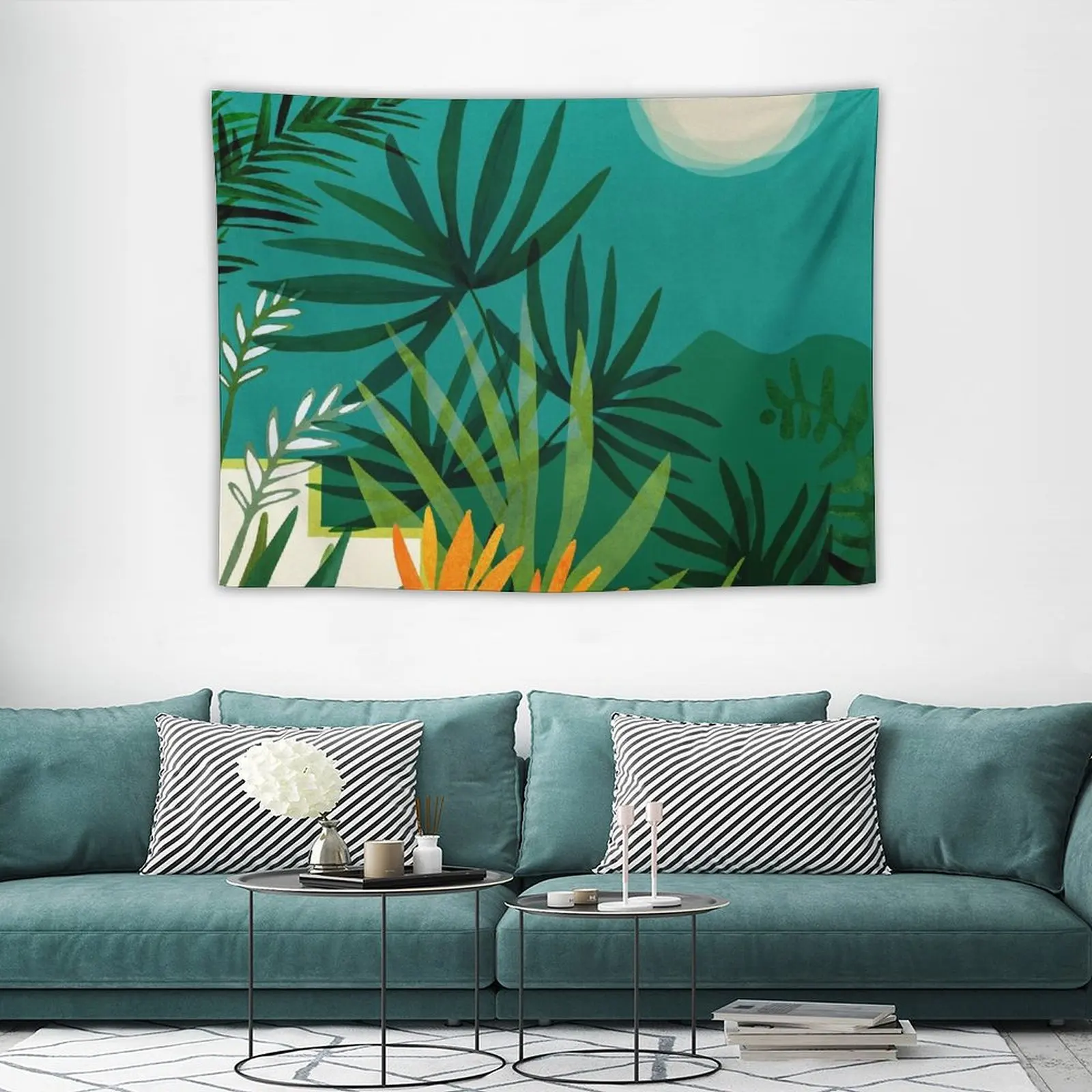

Tropical Moonlight Tapestry Funny Living Room Decoration Custom Decorative Wall Murals Tapestry