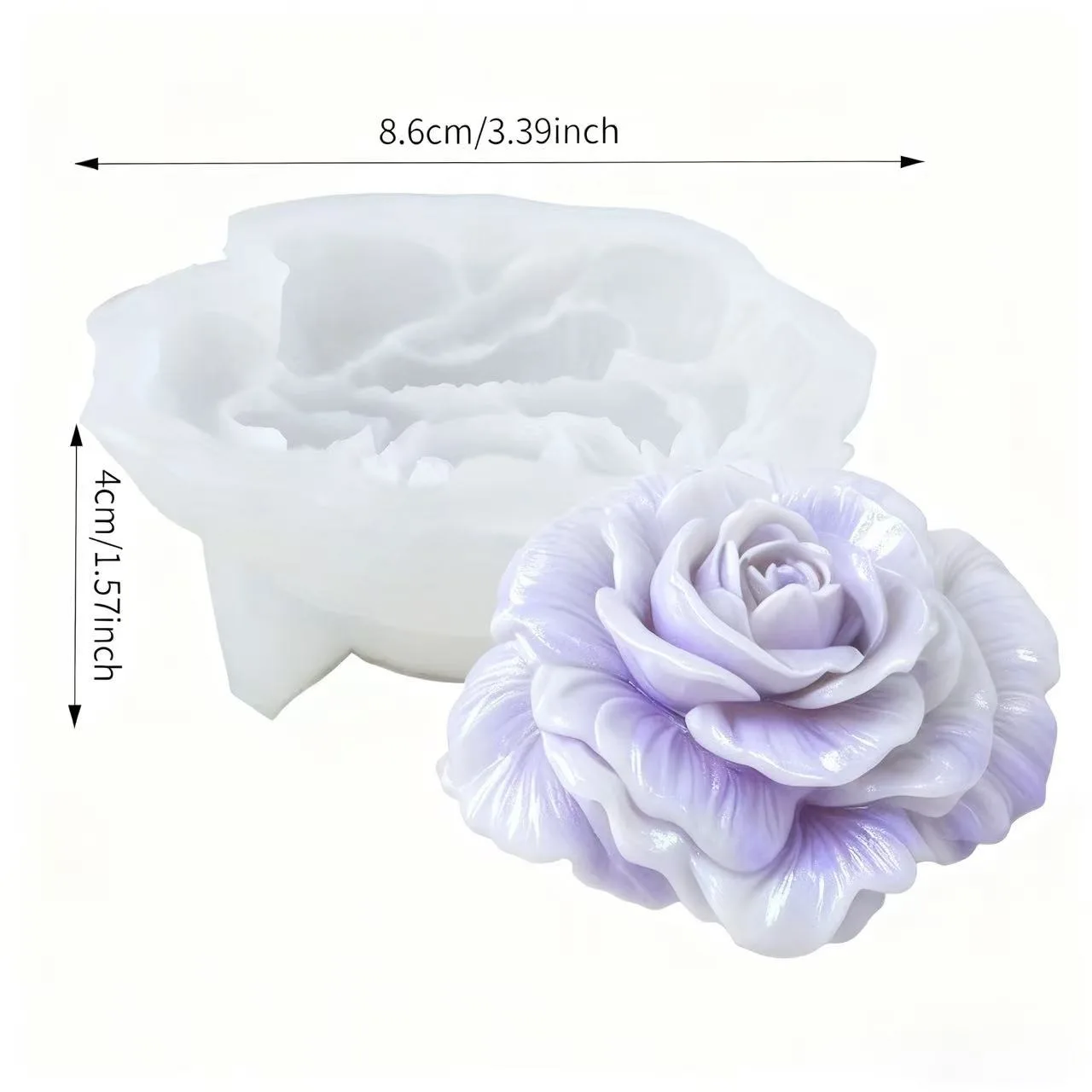 1 Piece 3D Romantic Rose Silicone Mold, Suitable for Candles, Soaps, and Resin Crafts - Pink Floral Design, Perfect for Making Handmade Scented Candles, Plaster Decorations, and Gifts, Ideal for Home Decor, Silicone Candle Mold
