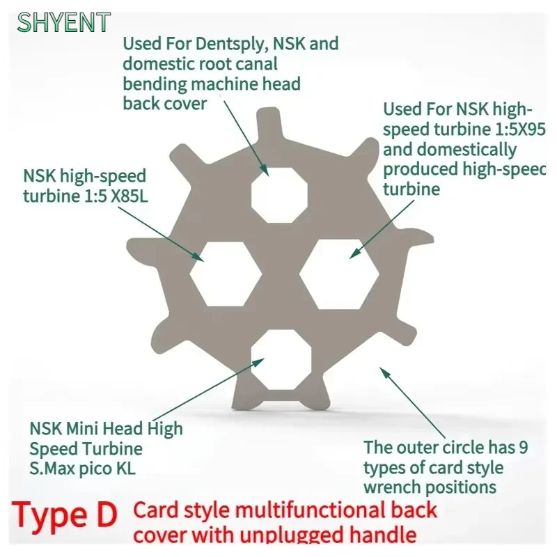 

Dental Turbine Opening Wrench NSK Speed Increase 1:5 Mini Head Card Oral Multifunctional High-speed Maintenance Tool