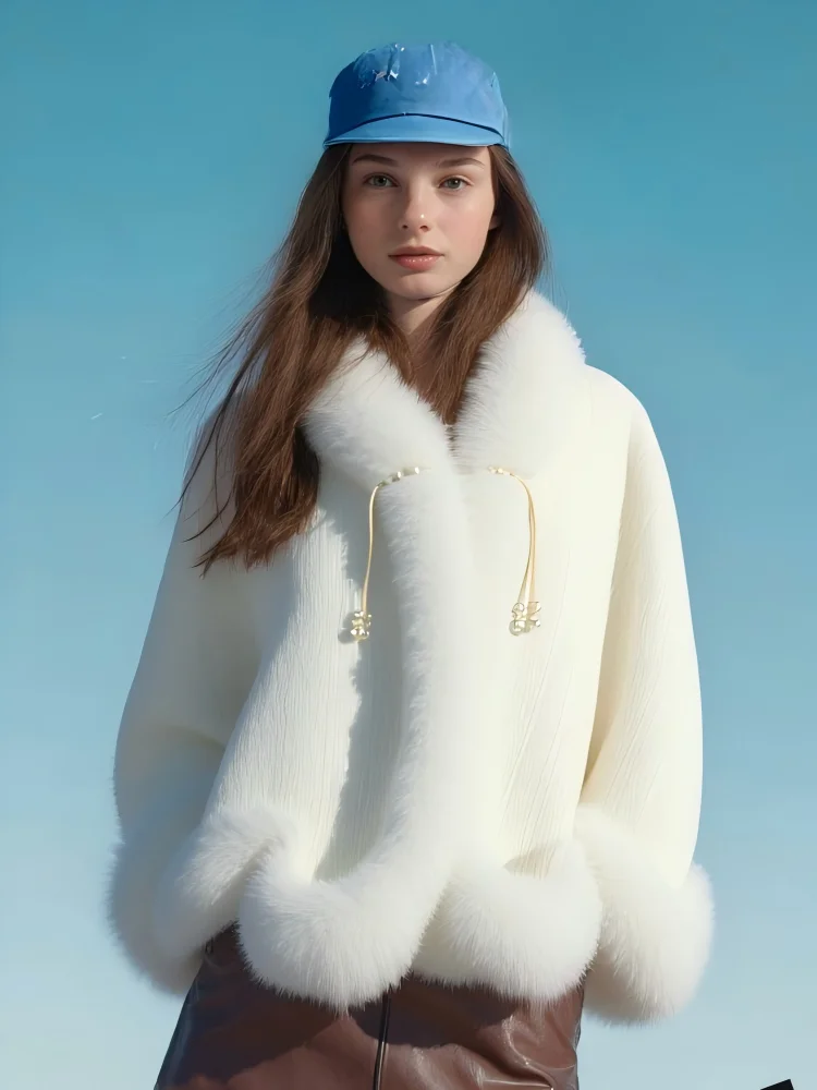 

Women's Faux Fur Coat Fluffy Faux Fur Fashion Jacket Long Sleeve Lapel Furry Winter Jackets Shaggy Parka Short Coat