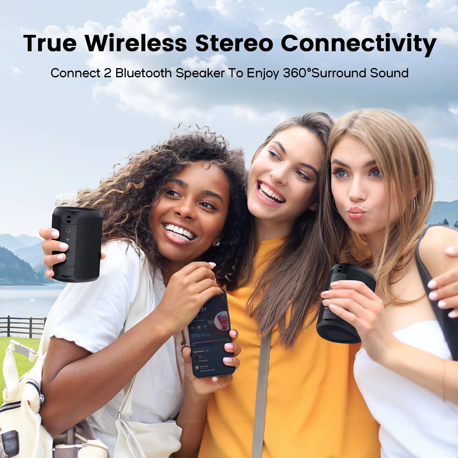 WISETIGER DEEYAPLE A46 Mini Portable Outdoor Bluetooth Speaker Wireless Speaker BT5.3 TWS Connectivity Sound Box with LED Light image 5