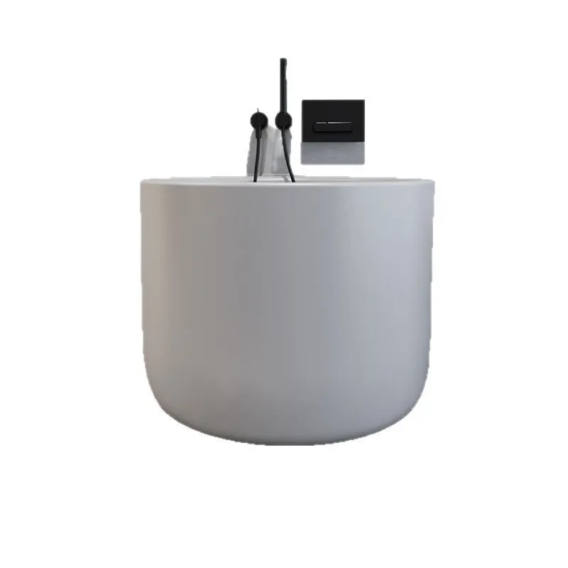 Independent round bathtub household small apartment mini Japanese deep bubble small bathtub bidet acrylic bath bucket