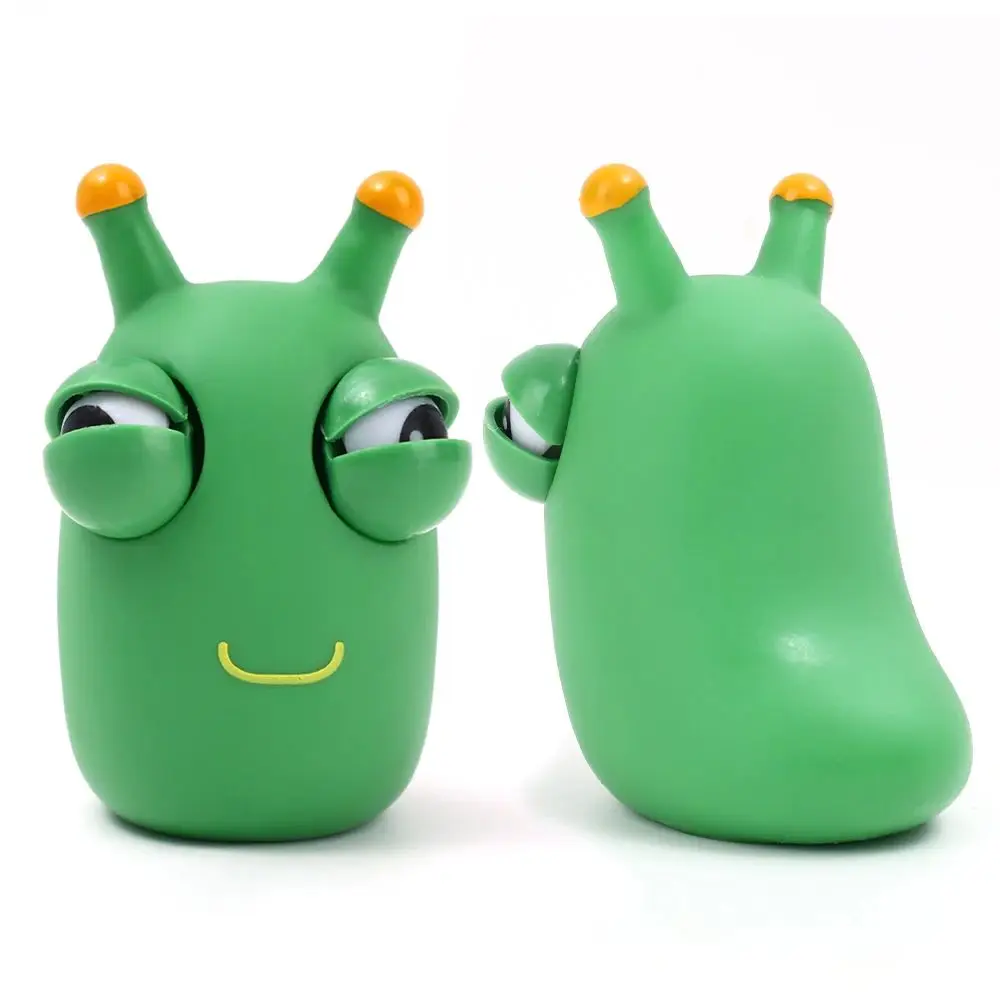 3 Pcs Novelty Green Worm Squeeze Toys Eye Fidget Sensory Stress Relief Toys for Adults Birthday Gifts,Funny and Fun Venting Toys