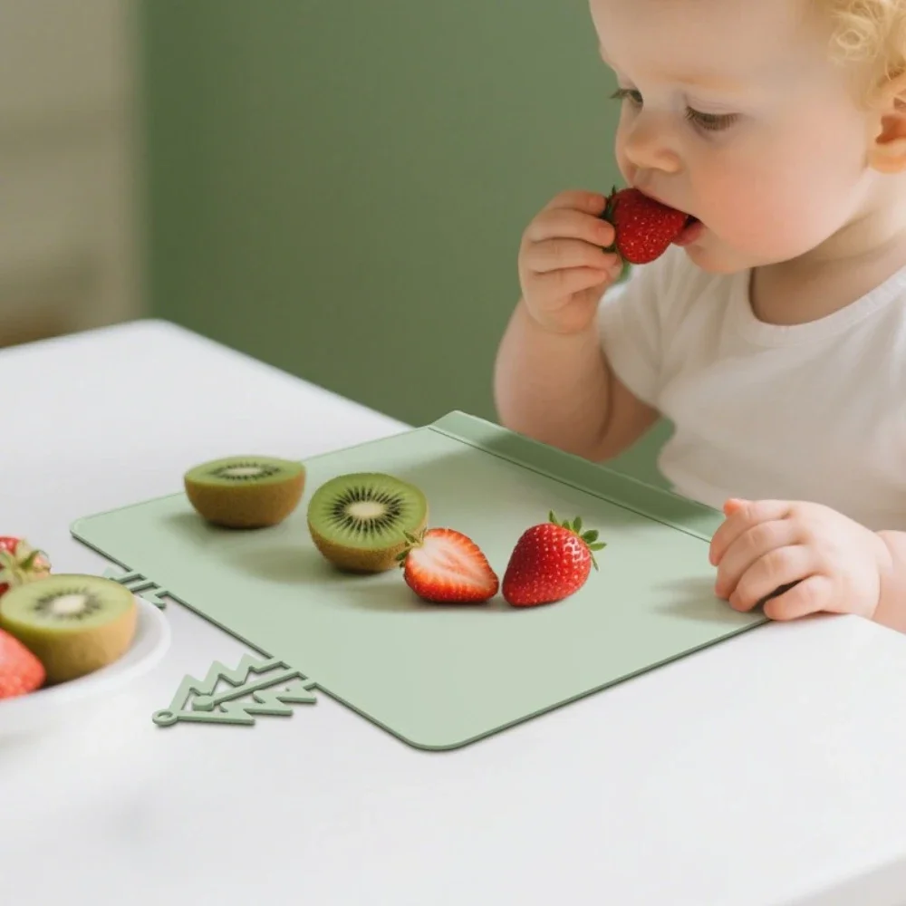 Silicone Dining Mat Household Simple Teething Edge Table Pad for Baby Anti Fall and Anti Dirty Children's Tableware Feeding Mat