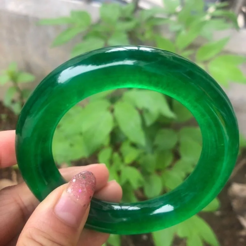 

Jade Bracelet, High Ice Natural Quartzite Jade Round Bar Jade Bracelet Jewelry