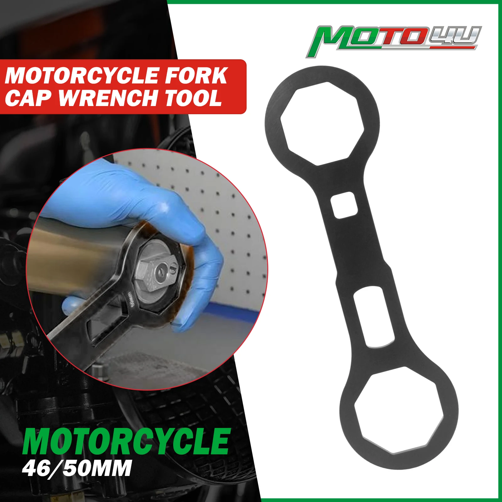

1 шт., ключ для крышки вилки, инструменты для мотоциклов, 46 мм, 50 мм, болты для крышки вилки, инструмент для установки и снятия восьмиугольной крышки вилки