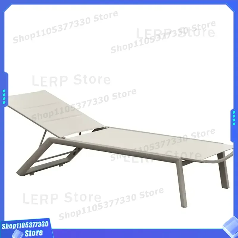 Double Mesh Sun Lounger Outdoor Pool Bed Beach Furniture Relaxing Chaise Longue for Garden Patio Summer Vacation Comfortable
