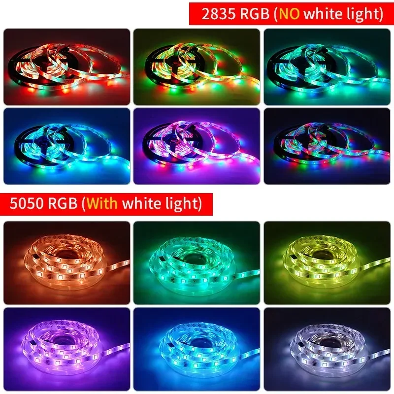 2 متر DC5V USB LED قطاع أضواء 2835 RGB LED أضواء الشريط الشريط التلفزيون إضاءة خلفية غرفة المنزل الديكور مصباح الأشعة تحت الحمراء التحكم عن بعد