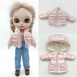 Ob22 Doll Pink Reflective Down Jackets Clothes Doll Winter Overcoat Clothing For Blythes Ymy 22 Licca Azones Ob24 Ob27 Fr Doll