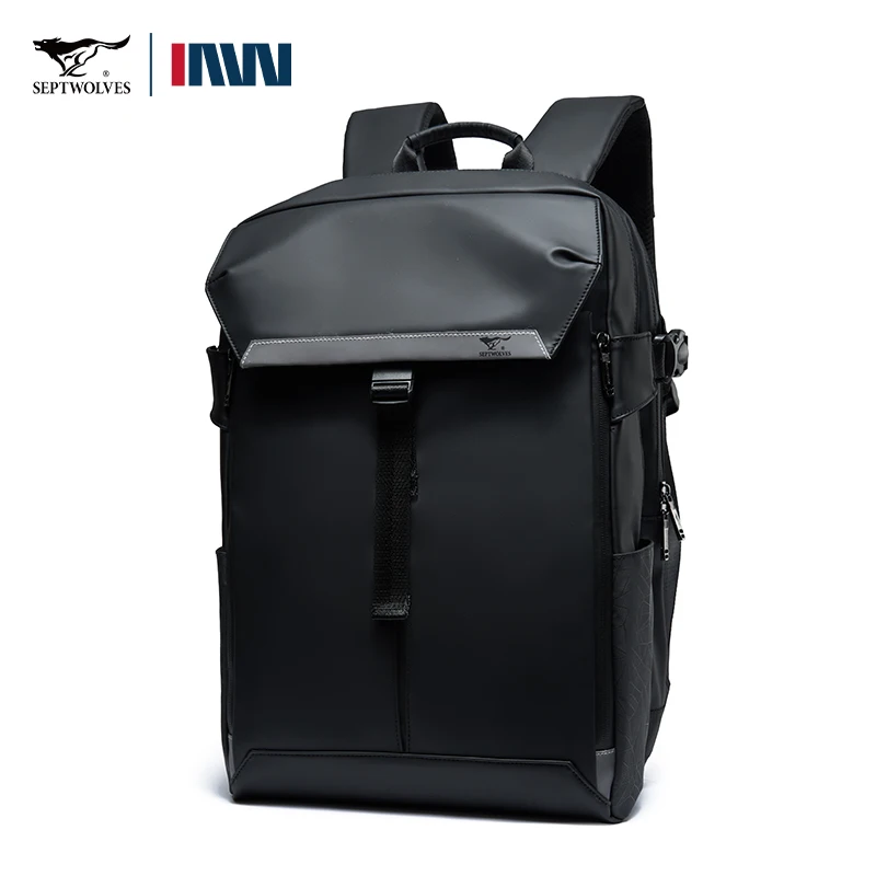 

Septwolves Leather Waterproof Backpack For Men 15.6 Inches Laptop Backpack Travel Large Backpack With Dry-Wet Separation Pocket