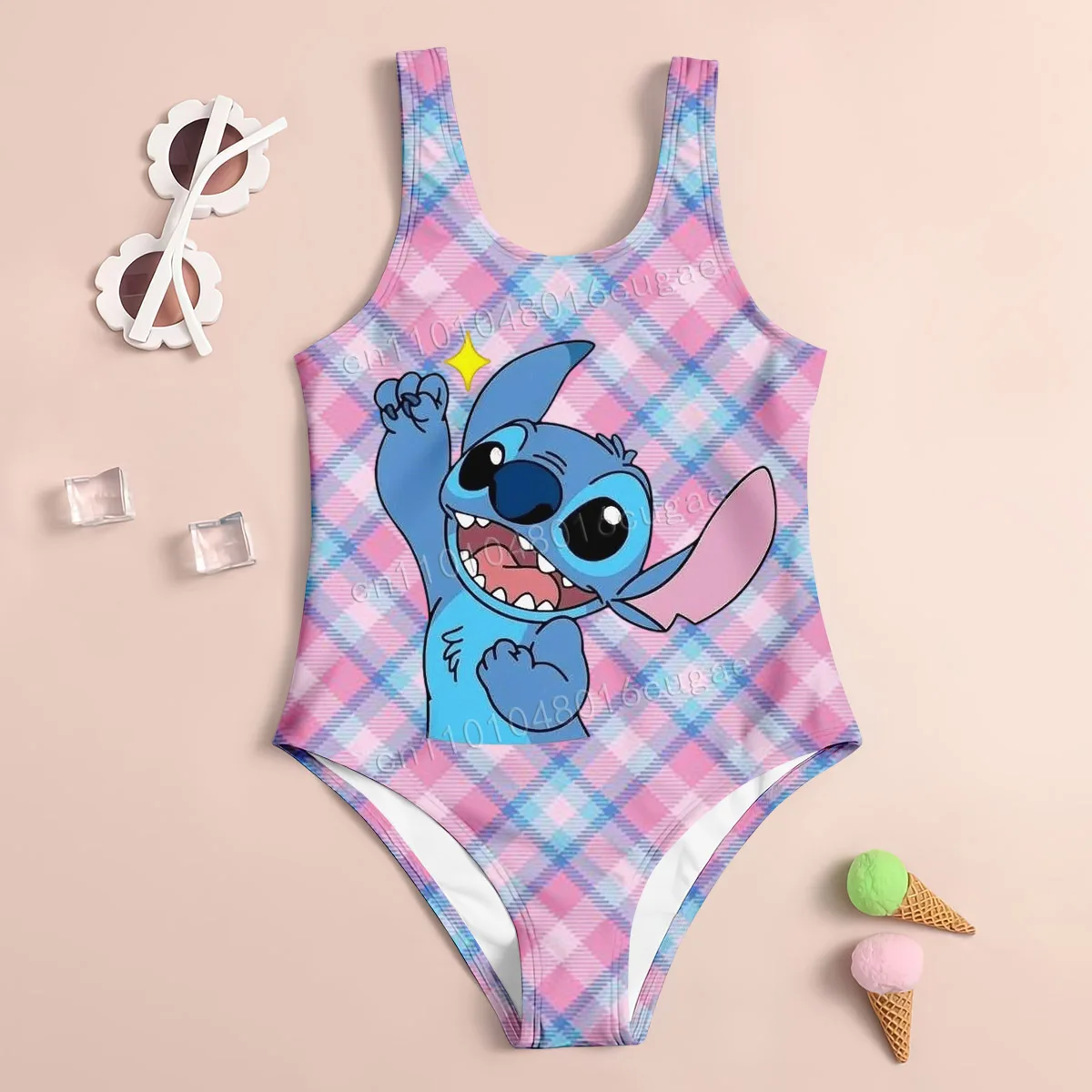 

Lilo&Stitch Kids Sweet Cute Style Swimsuit Summer Sandy Beach Cartoon Pattern Printed Casual Comfortable Close-fitting Swimsuit