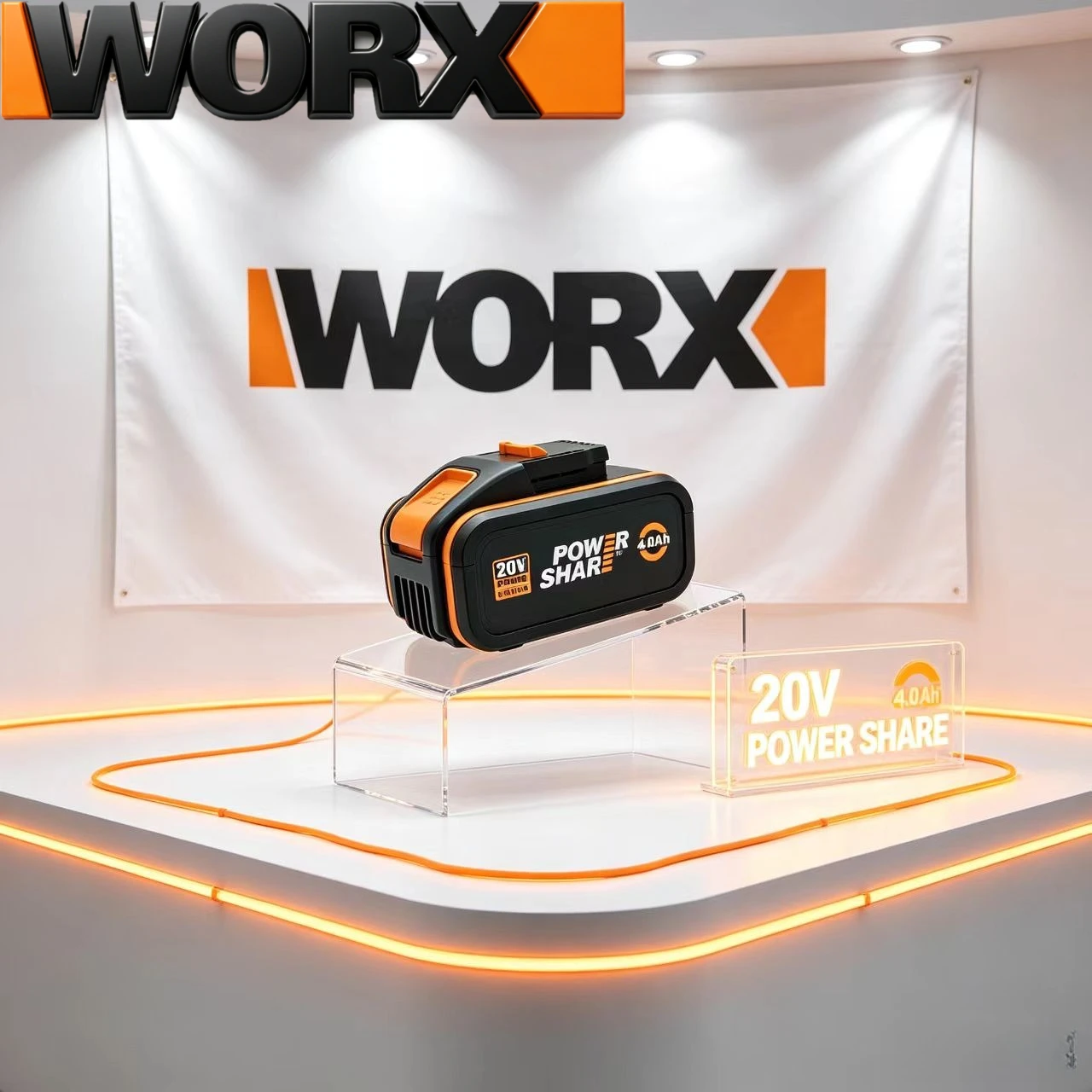 

100% Genuine WORX 20V 4.0Ah 6.0Ah 8.0Ah 18650 Battery WA3520 WA3525 WA3575 WA3578 Replacement with LED Indicator for WORX Tools