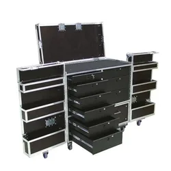 Aluminum Storage Drawer Box Flight Road Case Waterproof Fireproof