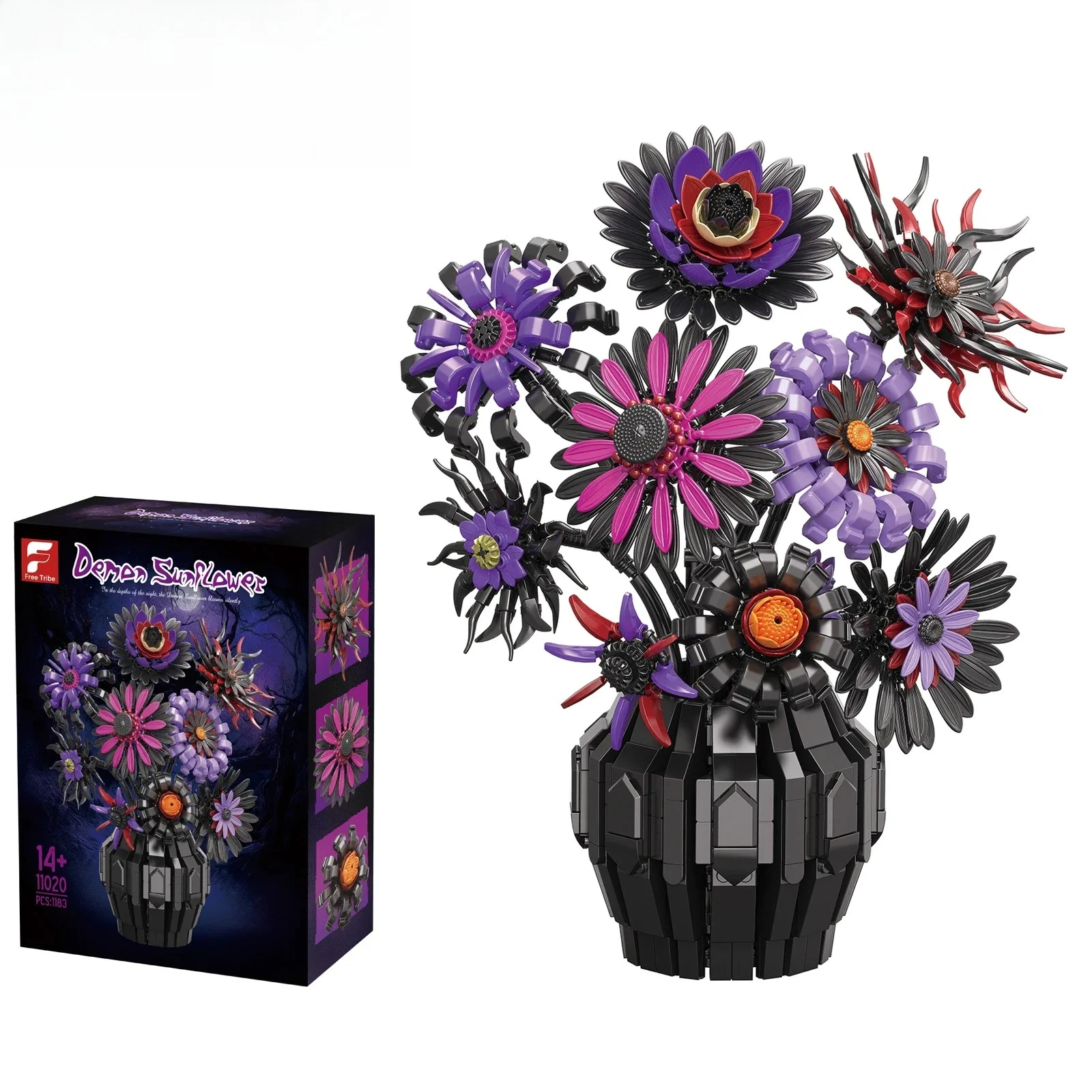 

1183 шт., маленькие частицы, демон, подсолнух, строительные блоки, растения в горшках, букет цветов, модель, домашний декор, игрушки для девочек, праздничные подарки