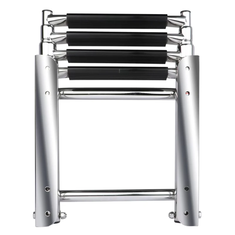 Stainless steel hidden folding telescopic boat ladder mirror polishing slide lower platform installation boarding ladder