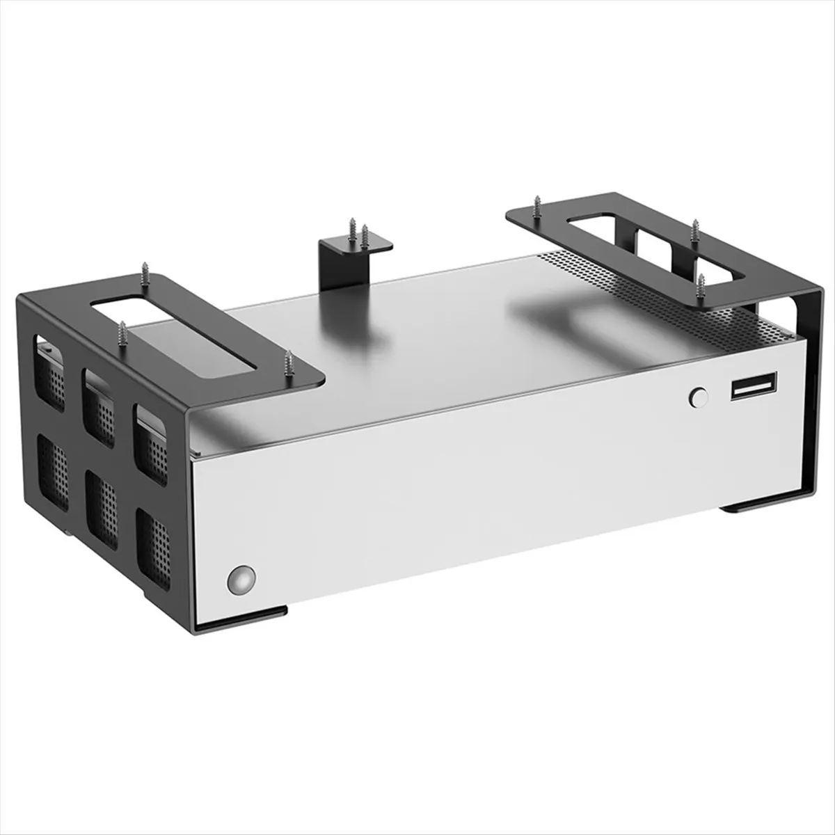 DT77 Easy Installation Under Desk and Wall Mount Shelf Holder Bracket for Game Console, MINI PC, Computer and Gaming Consoles