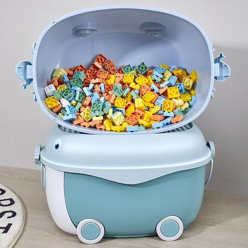 Fun Dolphin Storage Boxes, Cartoon-Inspired Organizer for Toys, Snacks or Baby Clothes, Large Capacity, Durable Plastic