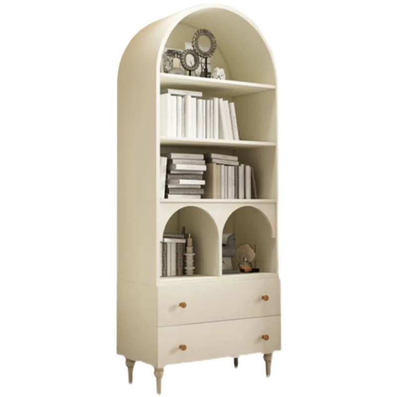 

Solid wood bookcase Children's floor bookshelf Changhong glass wine cabinet French retro arched decorative cabinet