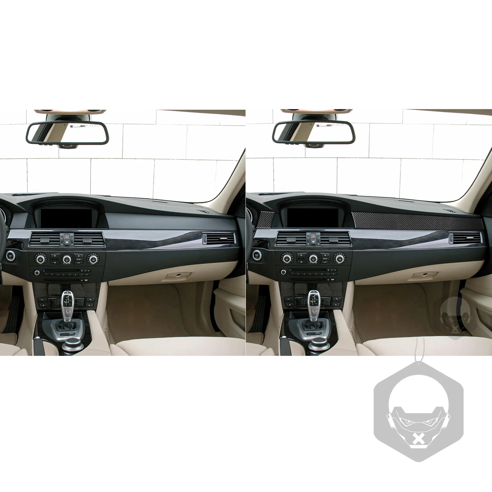 For BMW 5 Series E60 2004 2005 2006 2007 Carbon Fiber dashboard panel Car Interiors trim Accessories decorative stickers view 5