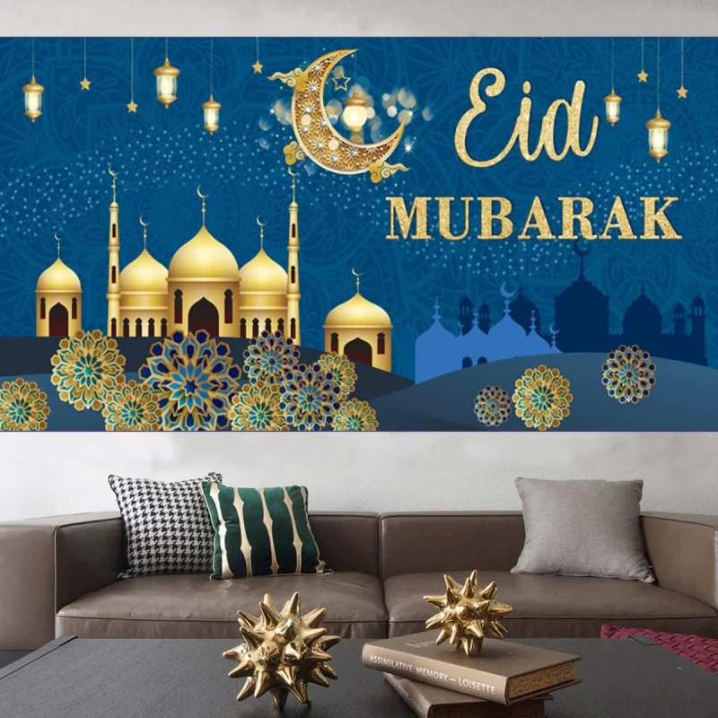 VIKAMA Eid Festival Inspired Banner Ideal for Living Room Backdrop Bedroom Headboard Ethnic Room Makeover Party Setup