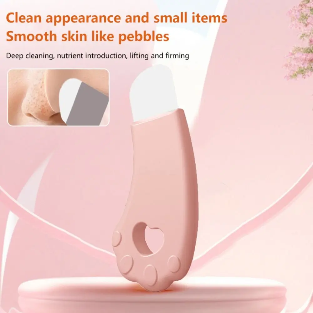 Outil d'élimination des points noirs du visage en forme de patte de chat, grattoir en Silicone pour nettoyage en profondeur des points noirs, élimine les points blancs et l'acné, spatule faciale portative