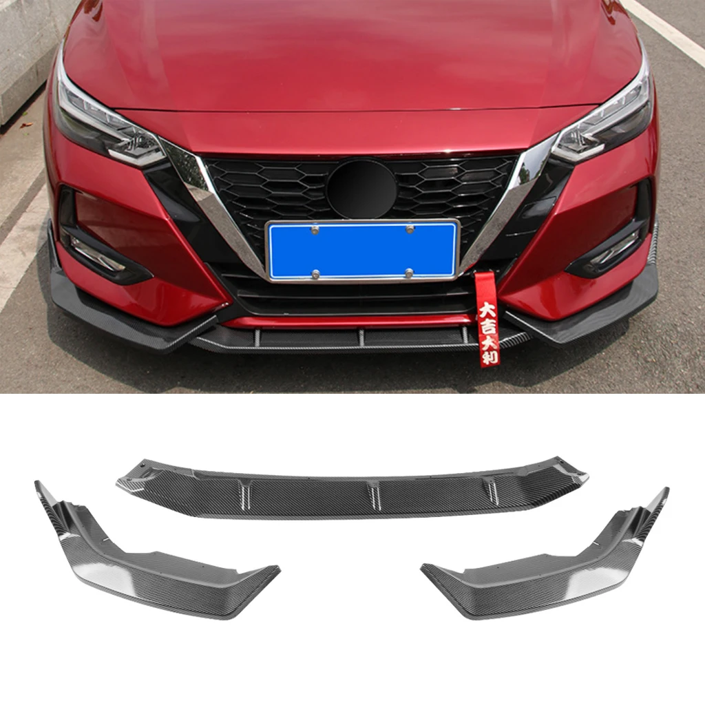 

Front Lip For Nissan Sentra Sylphy 2020-2022 Front Bumper Lip Spoiler Splitters Body Kit Aprons Cover Guard Trim Gloss Black