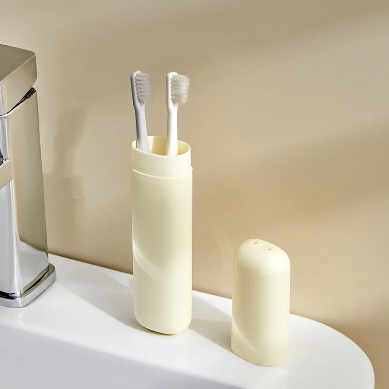 Minimalist Portable Oral Brush Holder Tight Thread Twist Lock Construction Scratch-resistant Matte ABS Surface Isolate Dust And Humidity Backpack Camping Outdoor Trips For Outdoor Backpacking Enthusiasts