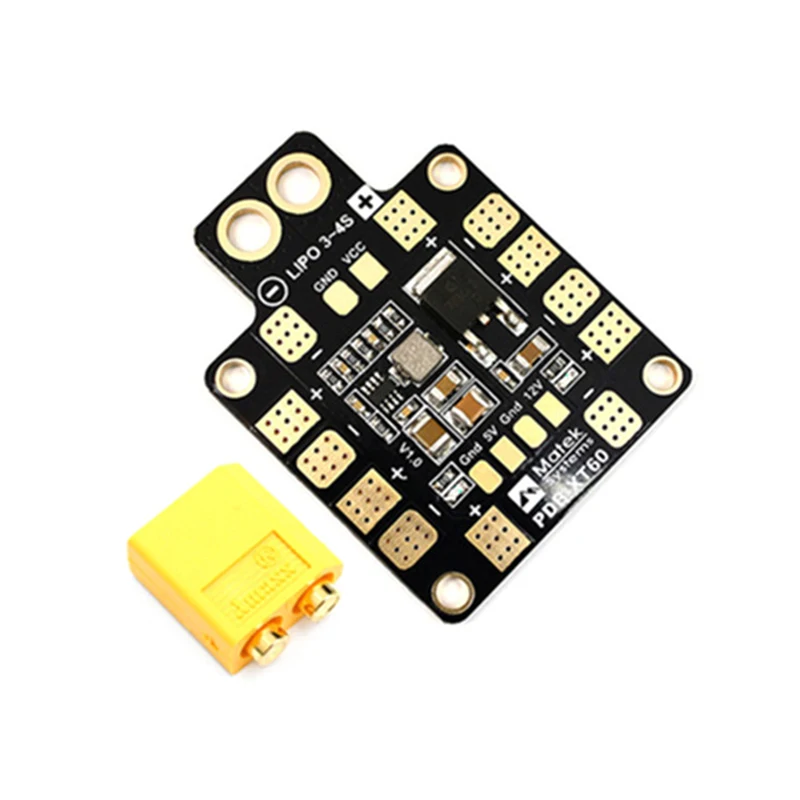 Matek PDB XT60 Distribution Board With XT60 Dual BEC 5V/2A 12V/0.5A Linear Compatible with X/H Frame For FPV Quadcopter Drones