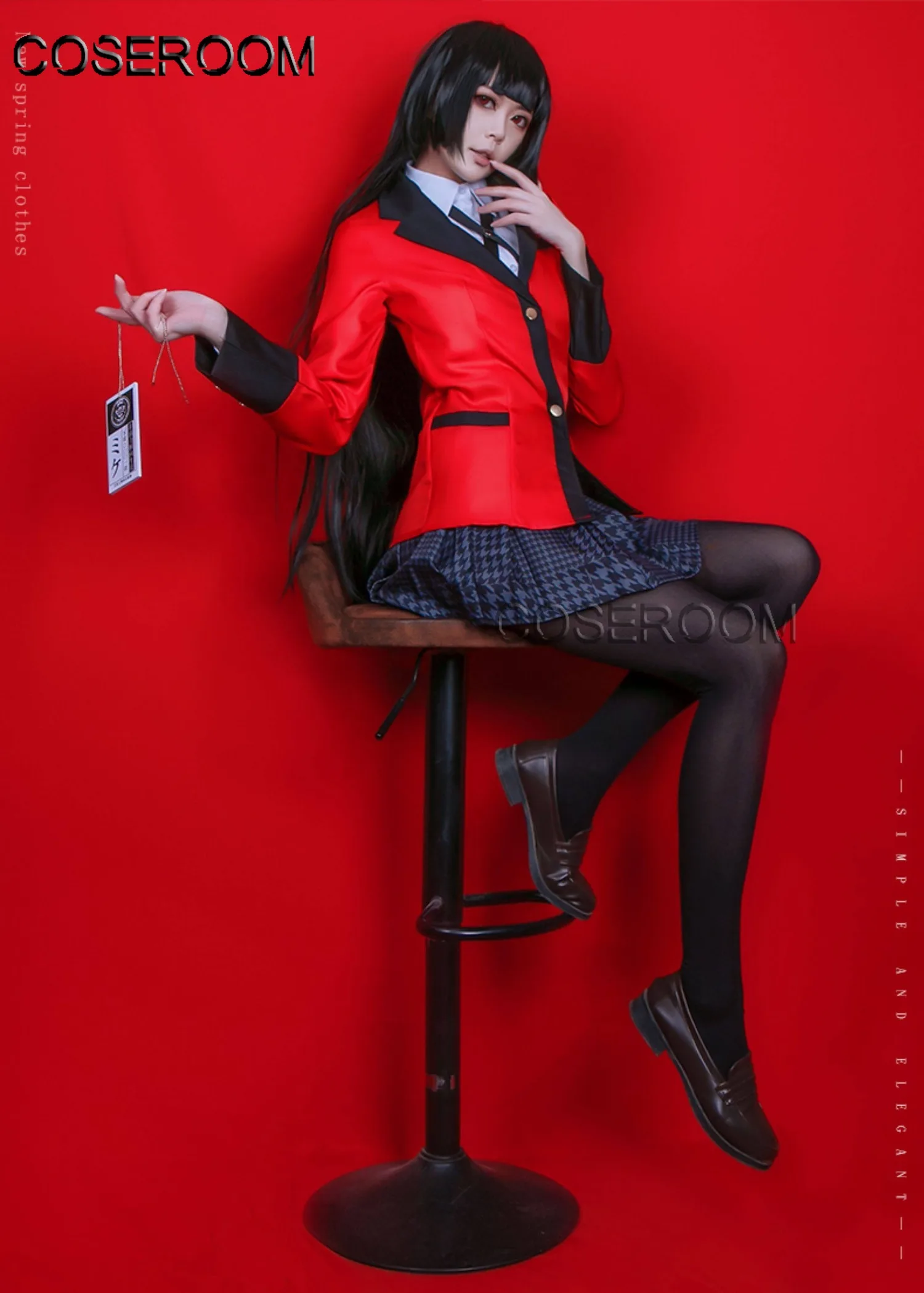 Anime Kakegurui Compulsive Gambler Jabami Yumeko Cosplay Costume Dress Carnival Halloween Comic Con Role Play Outfit view 3