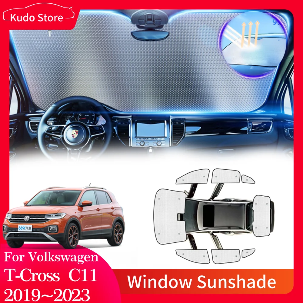 

Full Car Sun Shade Parasol for Volkswagen VW T-Cross C11 R-Line 2019~2023 Visor Side Window Sunshade Cover Anti UV Accessories