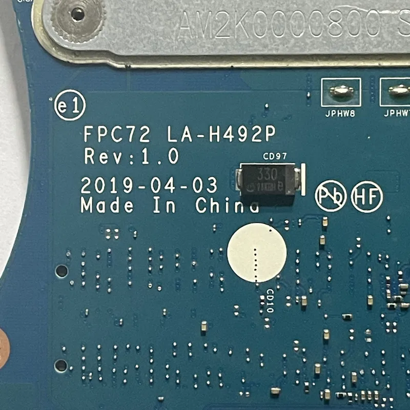 Placa Base para Laptop HP 17-CB 17T-CB LA-H492P con CPU I7/I9 de 9.ª Generación GTX1660TI/RTX2060/RTX2070/RTX2080 100% Funcional