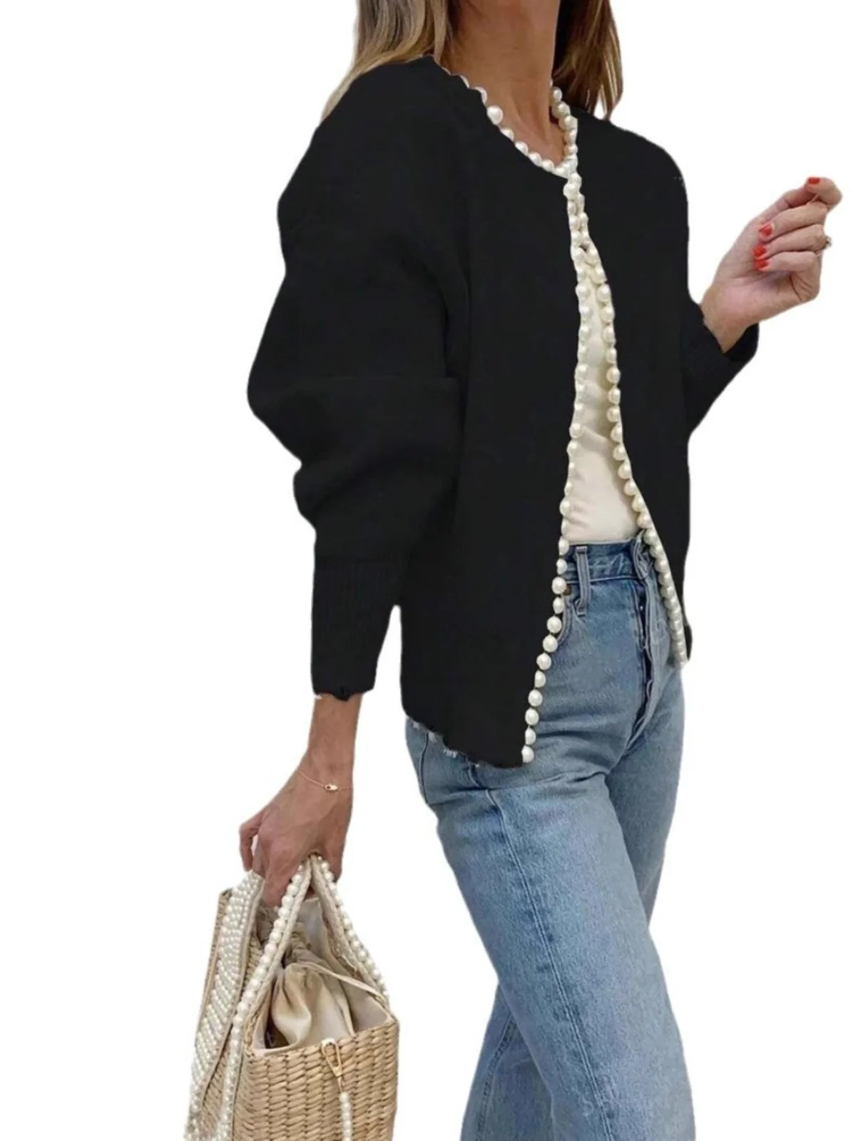 

Women's Casual Knitted Jaet Spring Autumn Outerwear Loose Fit Long Sve ort Coat No Button Commute Sle Premium Feeling