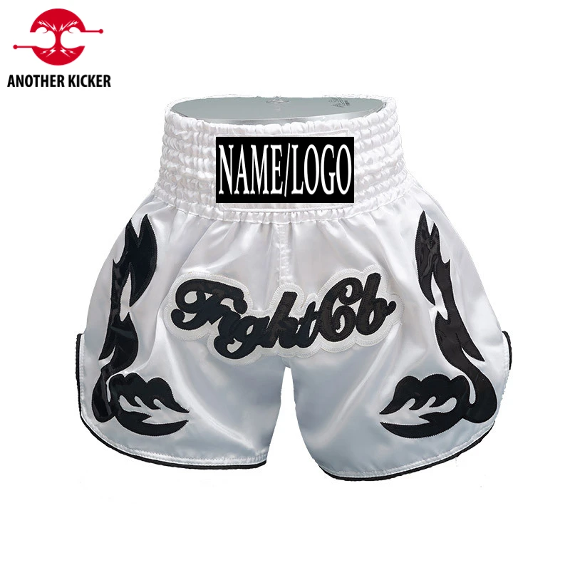 سراويل الملاكمة شعار مخصص الملاكمة التايلاندية السراويل رياضة نادي اسم الفريق المطرزة القتال السراويل الرجال النساء الاطفال BJJ MMA ملابس تدريب #3
