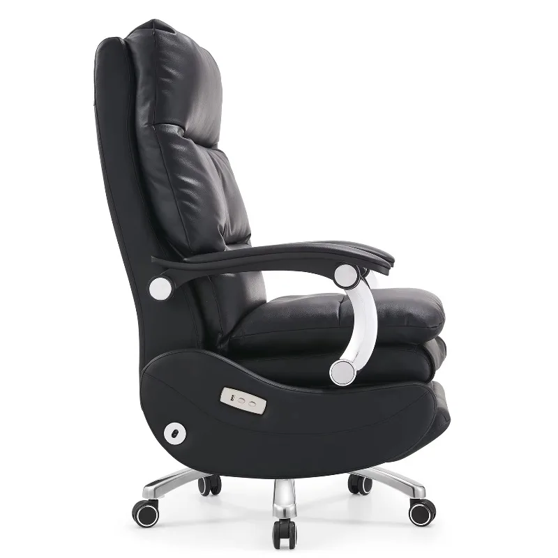 كرسي مكتب تنفيذي دوار عالي الجودة من الجلد عالي الجودة، كرسي كهربائي مريح للمكتب الرئيس التنفيذي