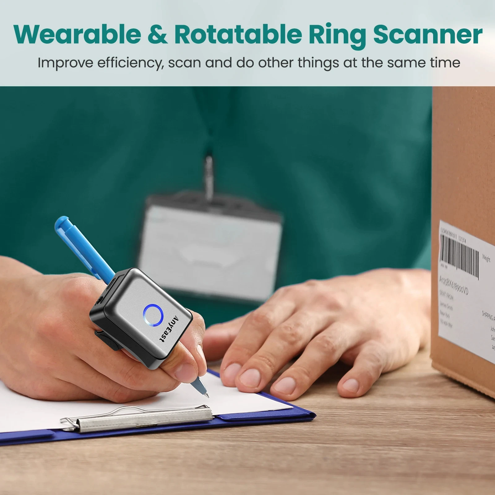 Scanner Bluetooth Ring Wireless Mini Finger Barcode Reader 2D Barcode Scanner Android IOS PC PDF417 Data Matrix Ring Scanners