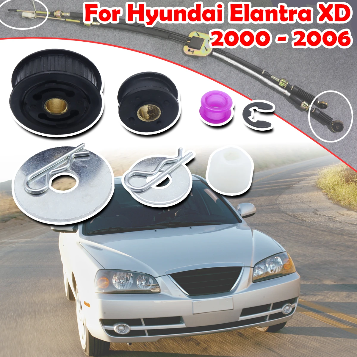 

For Hyundai Elantra XD 2000 2001-2006 Manual Gearbox Shift Cable Linkage Bushing Shifter Lever Selector Rod Connect Bushing Kit