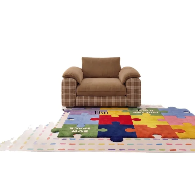 Modern simple fabric sofa, three-person color matching fabric sofa, antique module small apartment sofa in the living room
