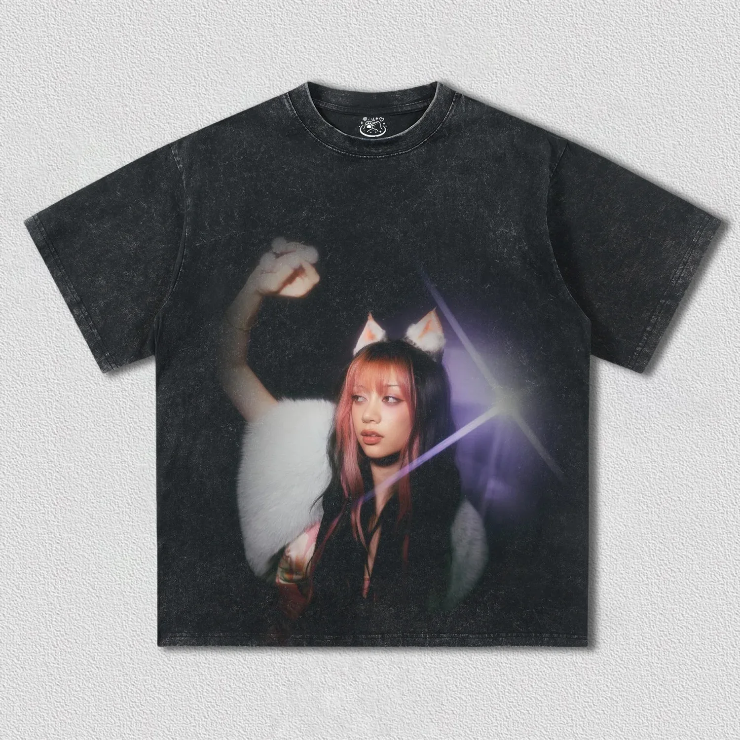 

Acid Washed Oversized Y2k Street Korean Kpop KATSEYE Gril Group Printed T-shirt T-shirt Plus Size Cotton Casual Unisex tees tops