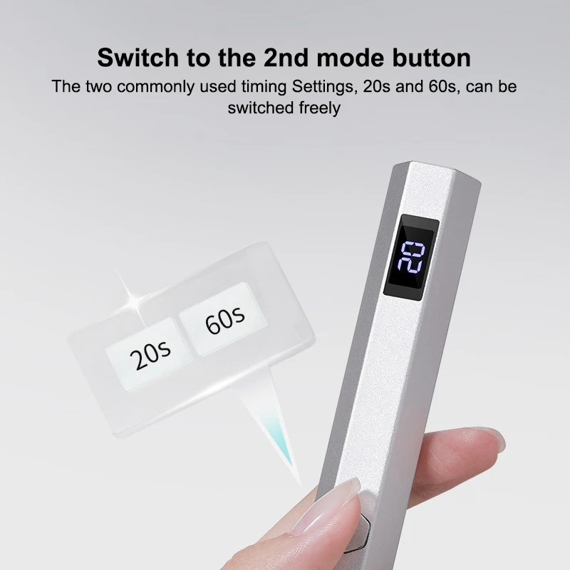 미니 휴대용 UV LED 네일 램프, 휴대용 충전식 젤 네일 건조기, 디스플레이가 있는 매니큐어 기계