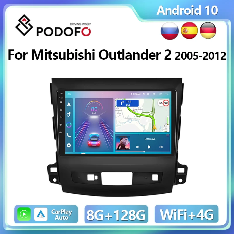 

Podofo 4G CarPlay Android Radio For Mitsubishi Outlander 2 Peugeot 4007 2008-2015 Car Multimedia Player IPS Autoradio GPS Stereo