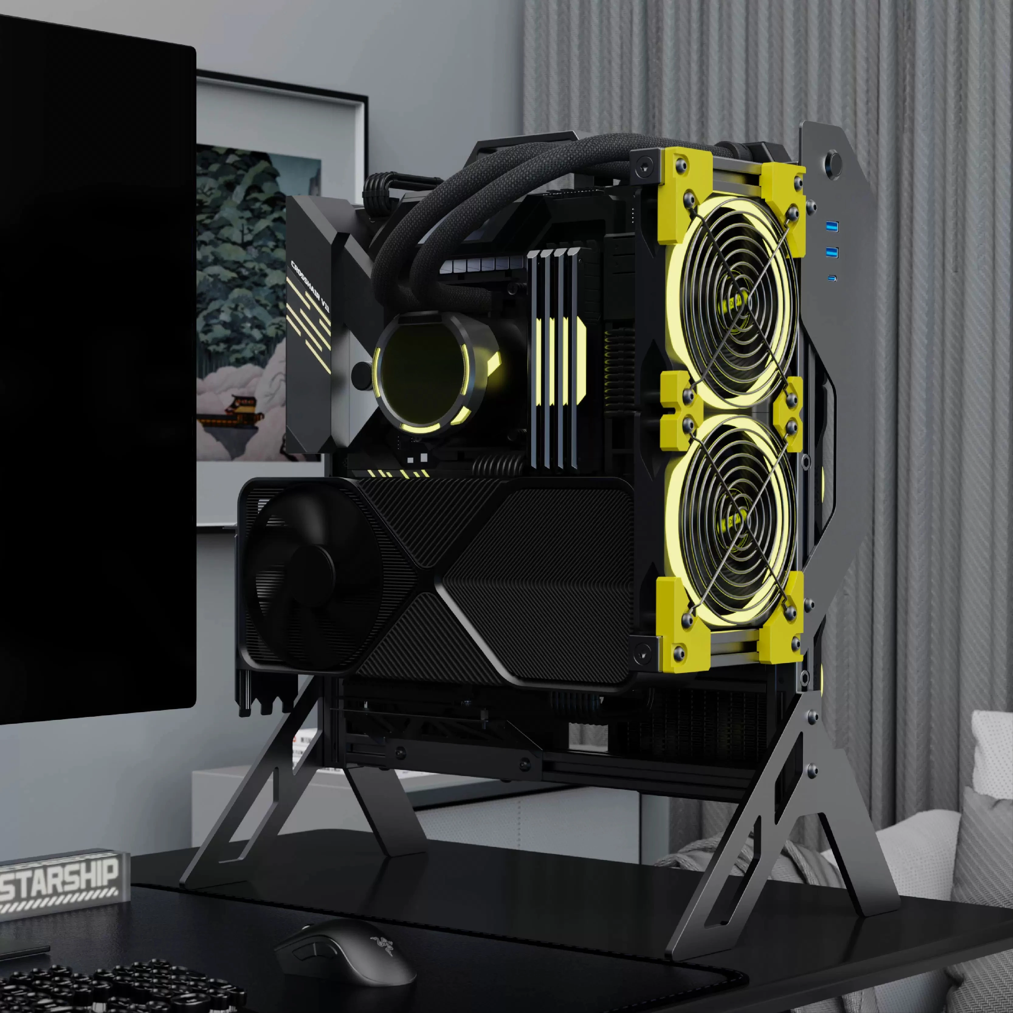 Gabinete de PC ATX de estrutur - Pc Gaming Water Cooling avaliação e preço