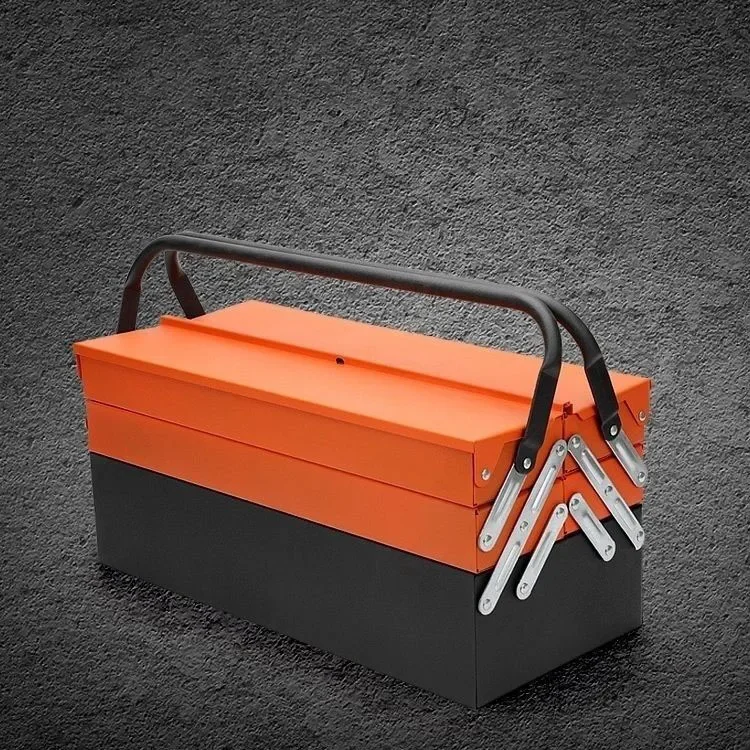 Stainless Steel Tool Boxing Practice Multifunctional Household Storage Box Three -layer Folding Industrial -grade Iron Cases